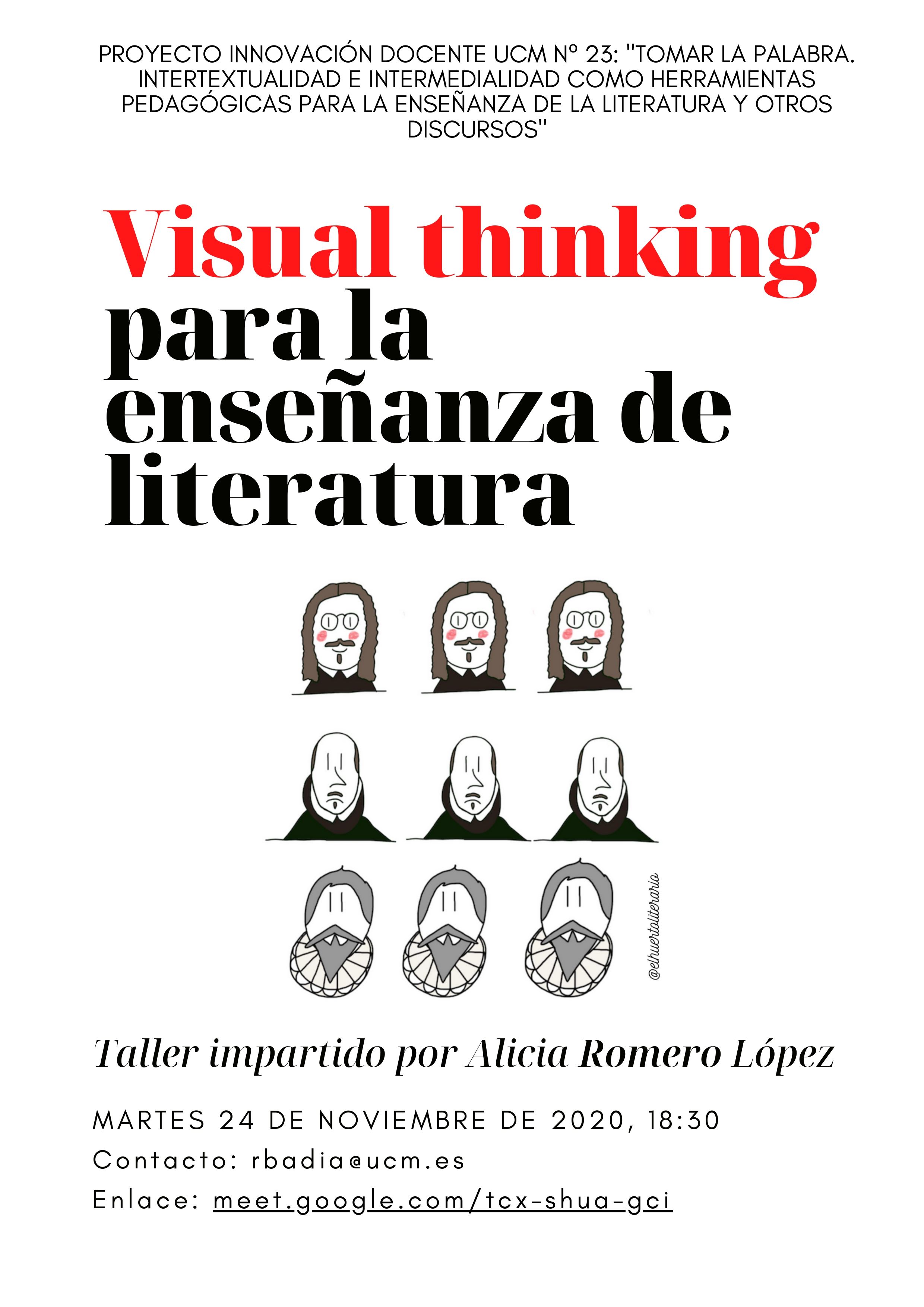 Taller virtual de Visual thinking para la enseñanza de literatura, impartido por Alicia Romero López